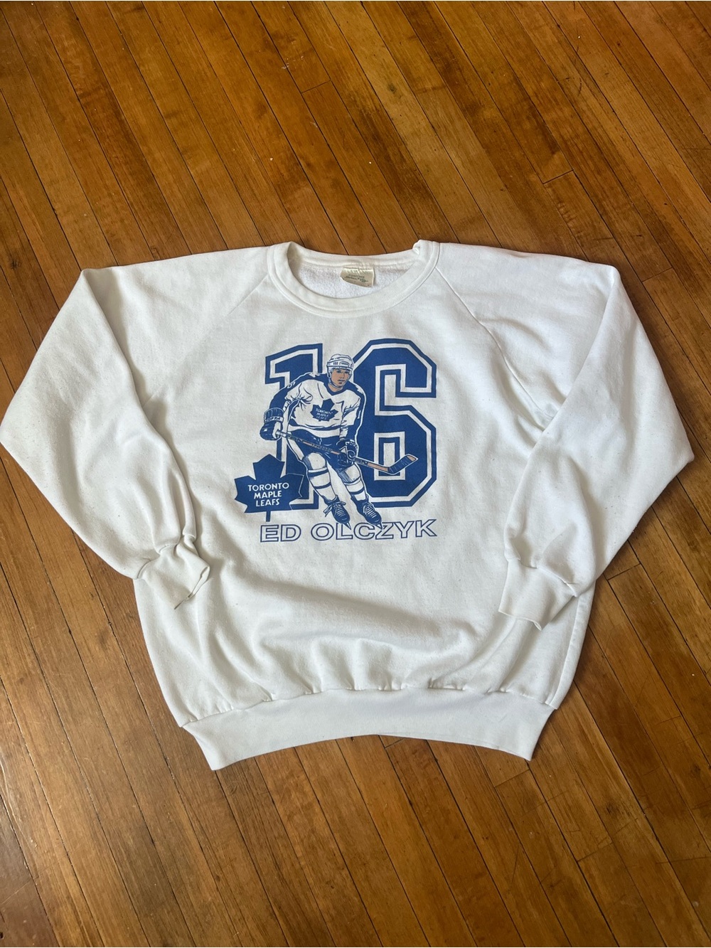Vintage 1980s Toronto Maple Leaf Crewneck Ed Olczyk Sweatshirt